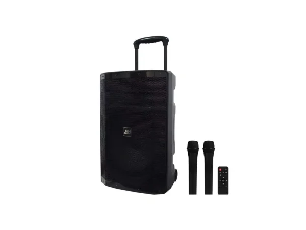 Boxă portabilă Party 15 Bluetooth, troler și 2 microfoane