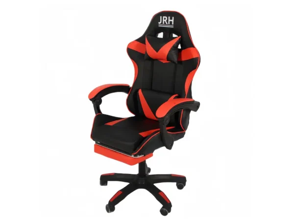 Scaun Gaming Profesional, King Size, Cadru Otel, Piele Sintetica, 130 kg, perna lombara – rosu