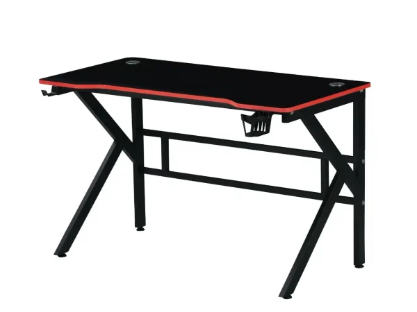 Masă Gaming Profesională Reglabilă , Suport Căști și Pahar, Blat Carbon, Cadru Oțel – 120×60 cm