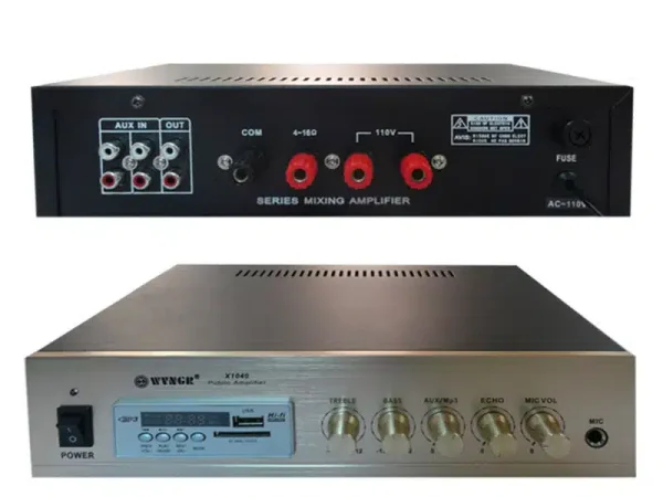 Amplificator de linie WVNGR X-1040, 40 W, USB, suport SD, 2 x intrare auxiliara