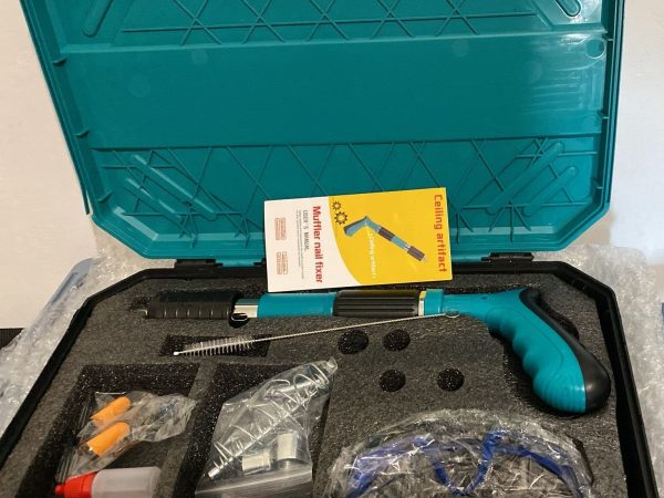 Pistol Cuie Manual, Fixare Beton Lemn Fier, 5 Trepte Ajustabile, Lungime Cuie 27mm, Unibox