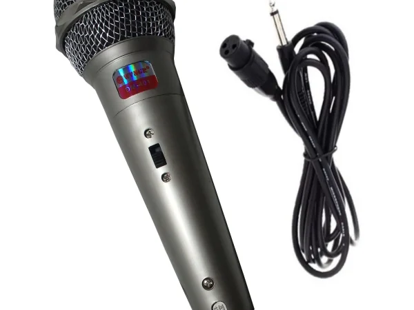 Microfon Unidirectional Dinamic,Cu Fir,Argintiu/ Negru