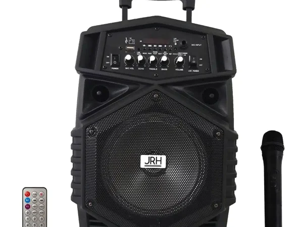 Boxa tip troler A84, 300 W, 1800 mAh, USB, microfon wireless, telecomanda