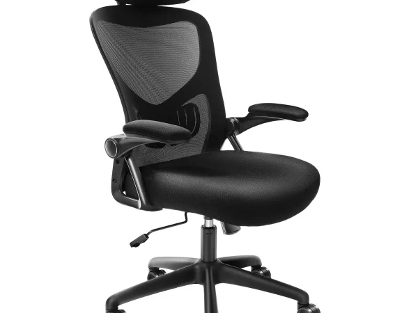 Scaun Ergonomic de Birou cu Suport Lombar Reglabil, Tetieră și Brațe Rabatabile