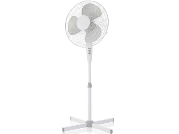 Ventilator cu picior, 40 W, 3 viteze, 3 moduri ventilare, Alb