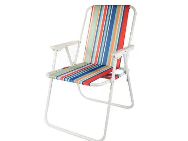 Scaun Pliant De Plaja, Vilde, 53×46.5×74 cm, Metal, Multicolor