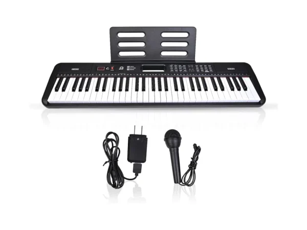 Orga electronică portabilă cu 61 clape, microphone si suport nota