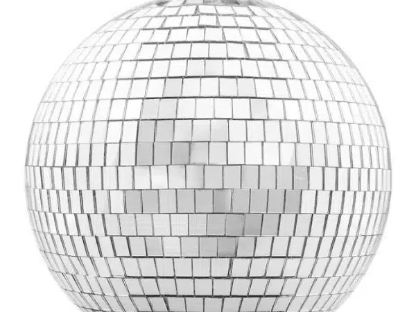 Glob Disco cu Aplicatii Oglinda, Diametru 50 cm, Reflectorizant, Cu Motoras, Sistem Agatare, Forma Sferica, Argintiu