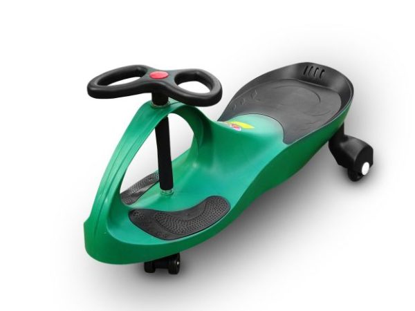 RIRICAR de culoare verde- mașinuță tip balansoar pentru copii cu roți silențioase din poliuretan