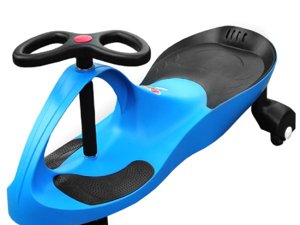 RIRICAR de culoare albastră- mașinuță tip balansoar pentru copii cu roți silențioase din poliuretan
