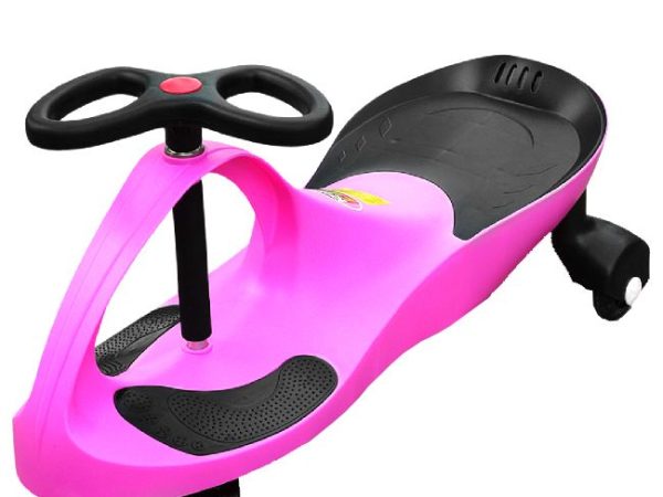 RIRICAR de culoare roz- mașinuță tip balansoar pentru copii cu roți silențioase din poliuretan