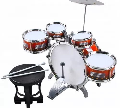 Set Tobă Profesional 5 Piese cu Scaun și Pedală Ritm Autentic și Design Compact