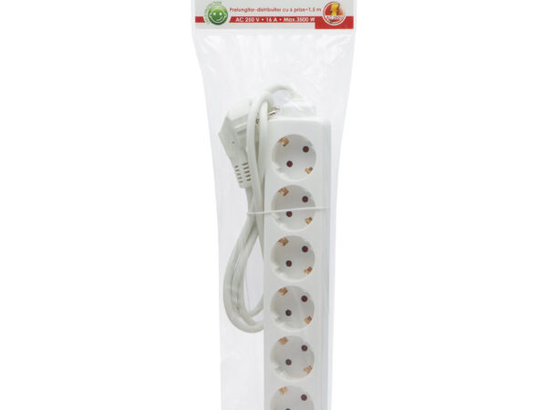 Delight - Prelungitor cu distribuitor 6 prize - 1,5 m