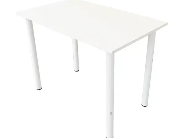Masă birou Modernă Albă, 100x60x74 cm — Design Minimalist, Blat MDF și Picioare Metalice”