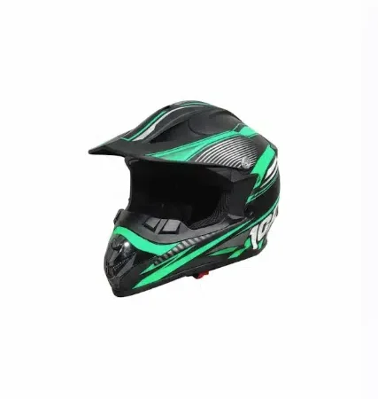 Cască Motocross, atv, Carbon – Sistem Flux de Aer Aerodinamic verde cu negru