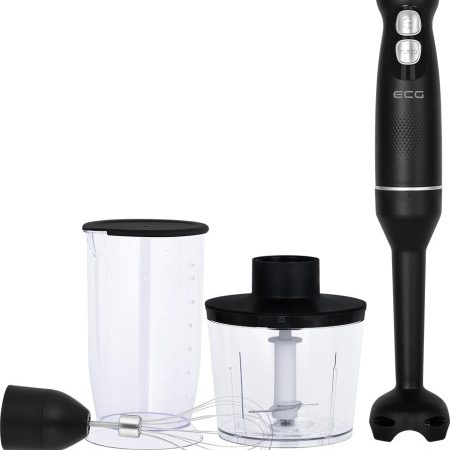 Blender de mana RM 100 Max Black, 400 W, functie TURBO, tel, recipient tocator 500 ml, lame din otel inoxidabil