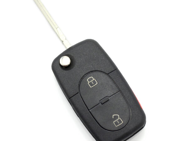 CARGUARD - Audi - carcasă cheie tip briceag, 2+1 butoane, cu buton panică și baterie CR 2032