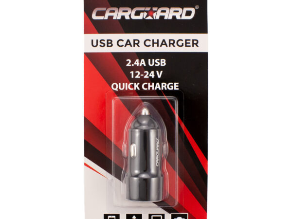 Încărcător auto USB - 2400 mA - carcasă metalică - Carguard