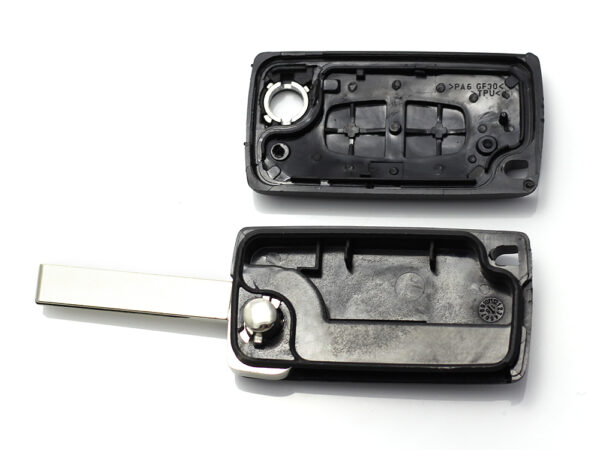 Citroen / Peugeot 307 - Carcasa tip cheie briceag cu 2 butoane, lama VA2-SH2 fara suport baterie