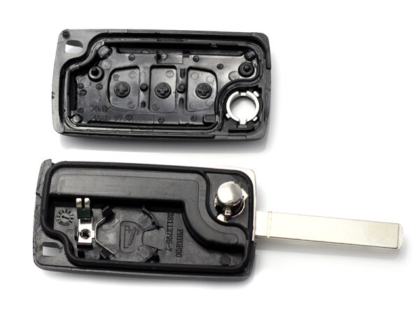 Citroen / Peugeot 307 - Carcasa tip cheie briceag cu 3 butoane, lama VA2-SH3, fara suport baterie