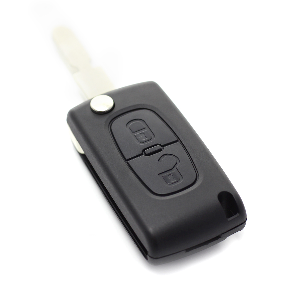 Citroen / Peugeot 406 - Carcasa tip cheie briceag cu 2 butoane, lama NE78-SH2 cu suport baterie - imagine 3