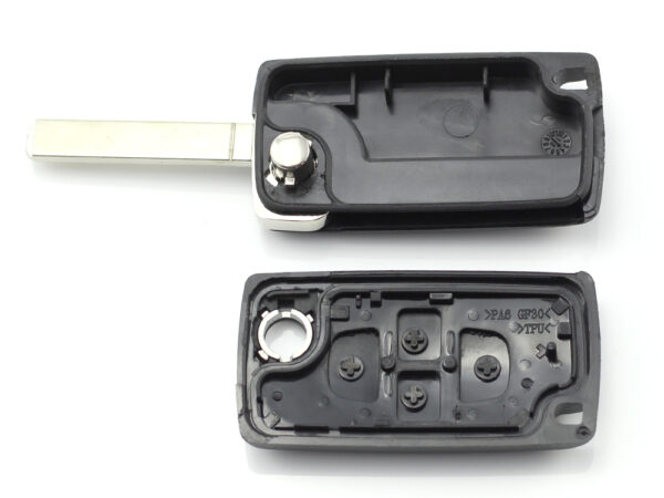 Citroen / Peugeot - Carcasa tip cheie briceag cu 4 butoane, fara suport baterie, model VA2-SH4