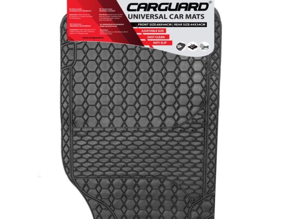 Covorașe auto universale ajustabile Carguard – 68 x 44 cm / 44 x 34 cm PVC – negru