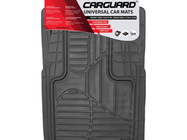 Covorașe auto universale ajustabile groase și aderente Carguard – 72 x 47 cm / 71 x 43,5 cm PVC – negru