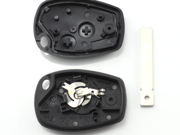 Dacia / Renault - Carcasa cheie cu 2 butoane si suport baterie din inox