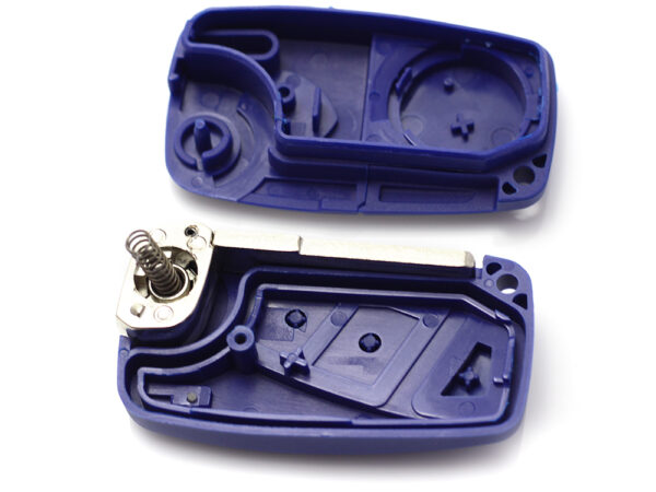 Fiat - Carcasa cheie tip briceag, 3 butoane, albastru