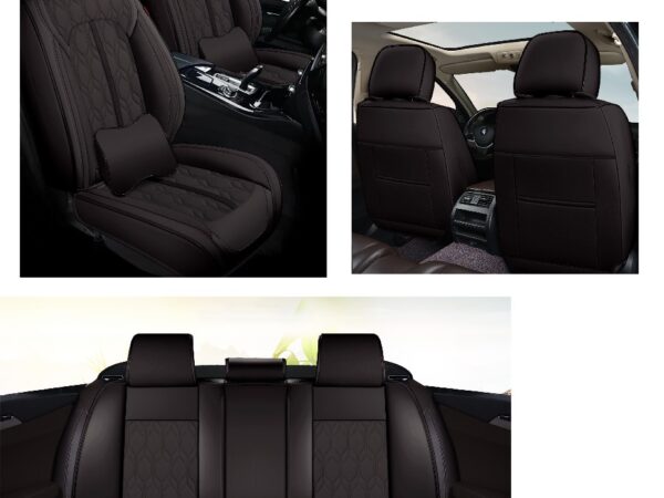 Huse auto premium 5 locuri Carguard Deluxe piele ecologică perforată - negru