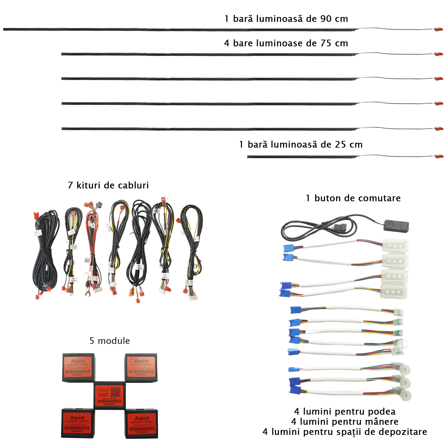 Kit lumini ambientale Profesionale RGB - Carguard - imagine 2