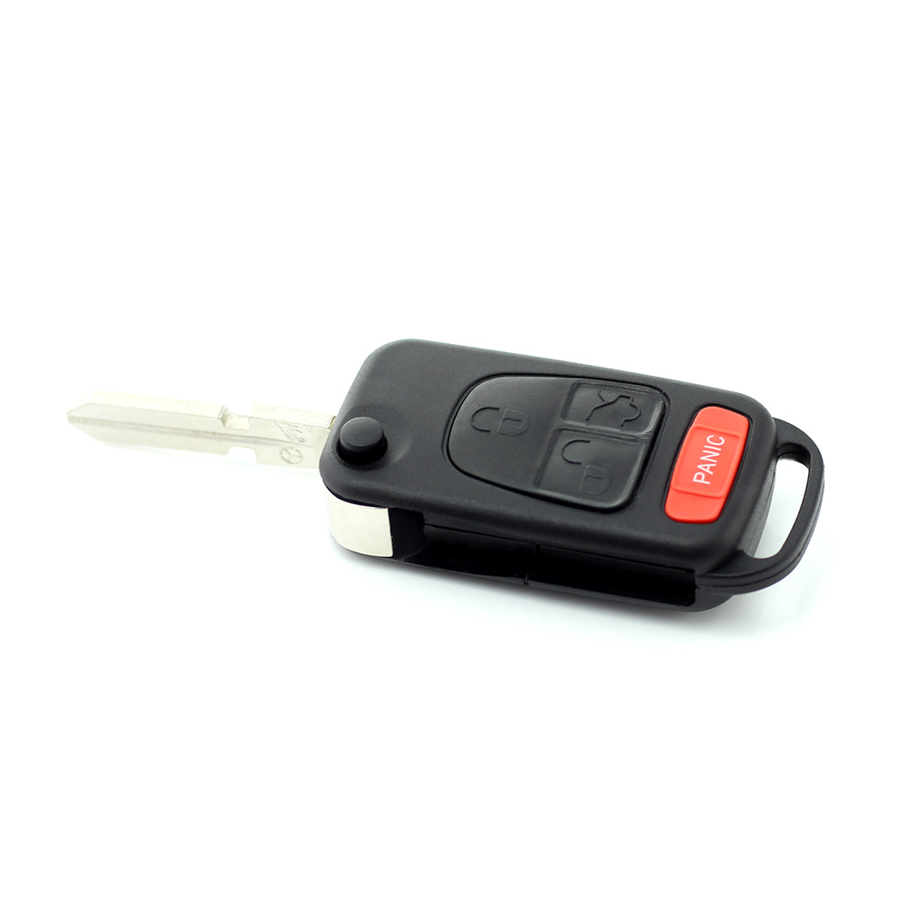 Mercedes Benz - Carcasa tip cheie briceag cu 3 butoane, buton panica, lama 4 "piste" - imagine 3
