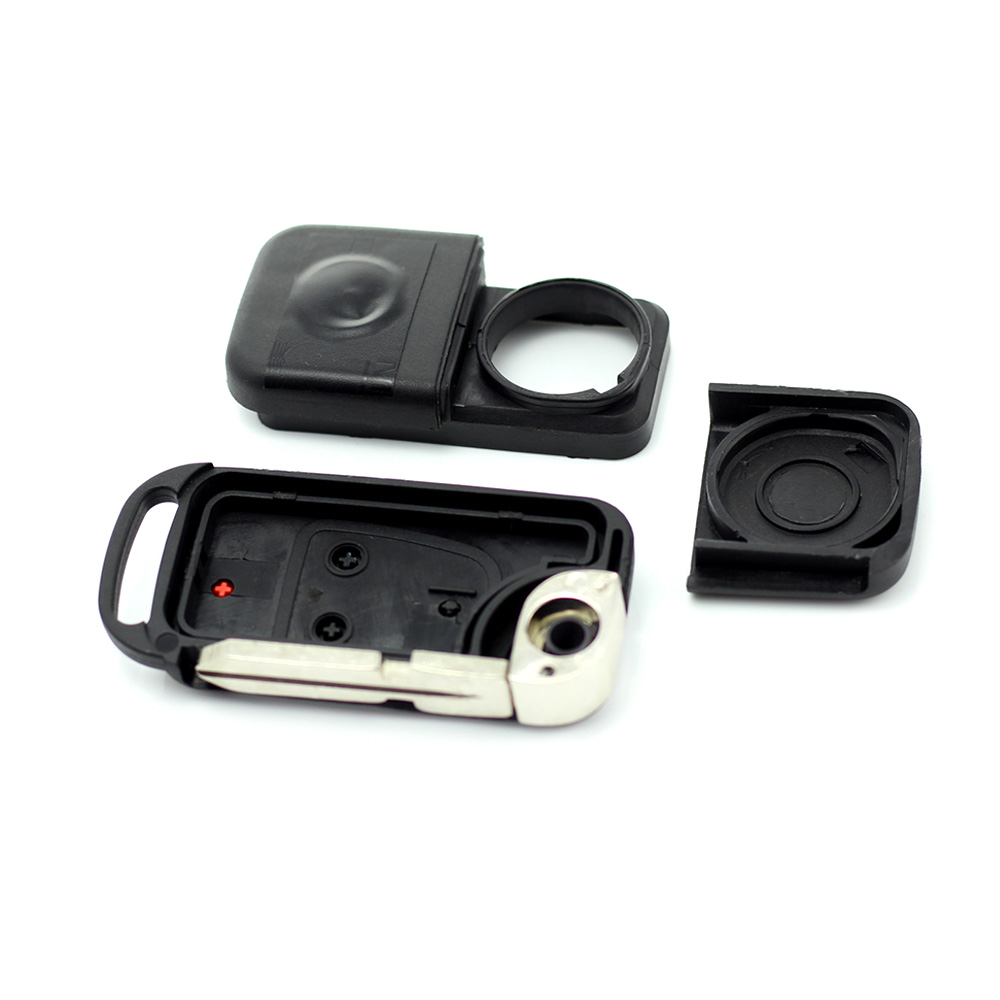 Mercedes Benz - Carcasa tip cheie briceag cu 3 butoane, buton panica, lama 4 "piste" - imagine 5