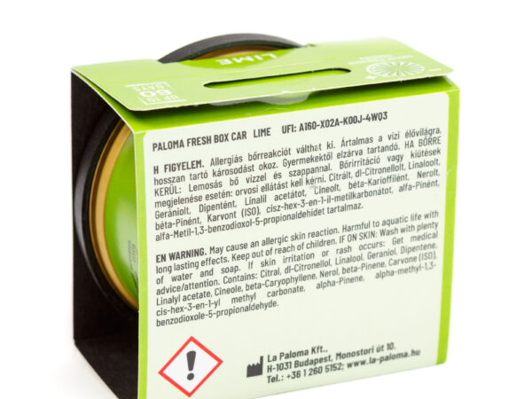 Odorizant auto Paloma Fresh Box Lime 25g
