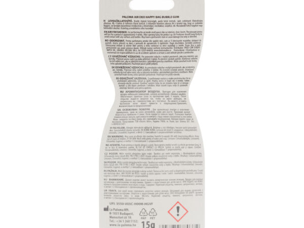 Odorizant auto Paloma Happy Bag Bubble Gum