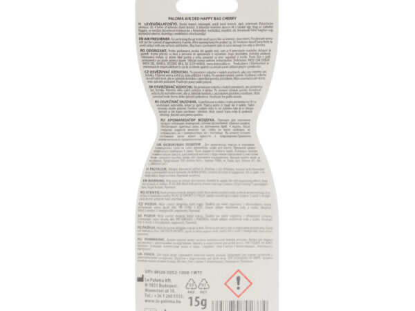 Odorizant auto Paloma Happy Bag Cherry