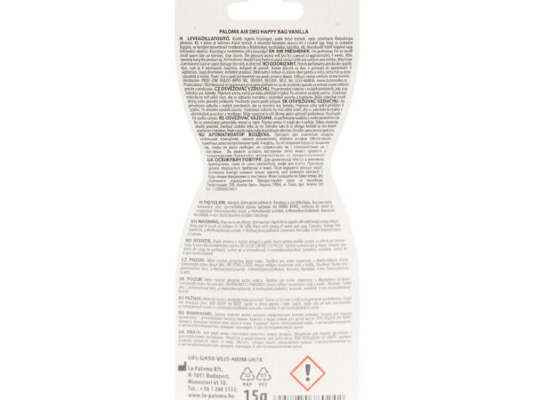 Odorizant auto Paloma Happy Bag Vanilla