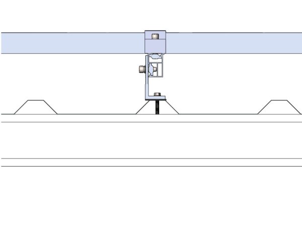 Suport "L" pentru fixare panou fotovoltaic pe acoperiș de tablă