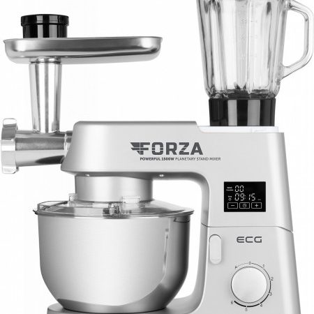 Robot de bucatarie FORZA 5500 Giorno Argento, 1500 W, 6,5 litri, LCD, sistem de amestecare planetar