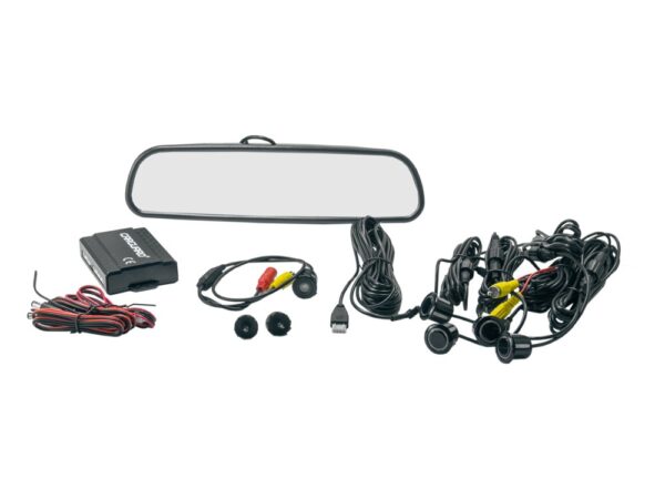 Set senzori de parcare cu camera video și ecran în oglinda retrovizoare - Carguard