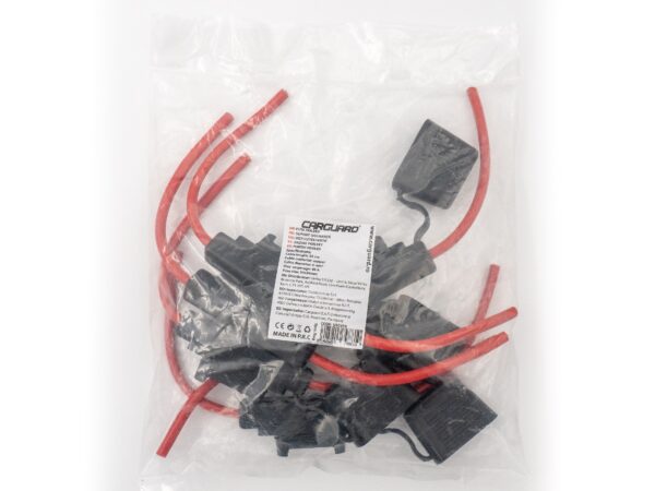Set suport siguranță auto tip MAXI (30x34mm) etanșe Carguard - 5 buc - – cablu 30 cm cupru – max 40A