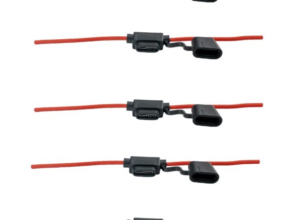 Set suport siguranță auto tip MIDI (19x13mm) etanșe Carguard - 5 buc – cablu 23 cm cupru 1 mm² – max 20A