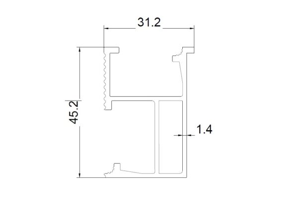 Șină Aluminiu pt montaj panou fotovoltaic 240 cm (în Z)