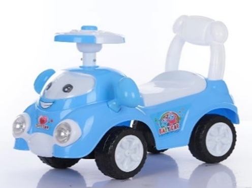 Masinuta pentru copii - cu lumina si muzica, roti plastic - Usor de asamblat - BLUE