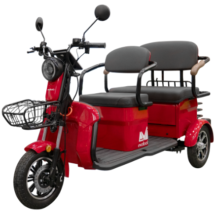 TRICICLU ELECTRIC PERSOANE BANCHETA DUBLA SCORILO TRP1200 - Rosu